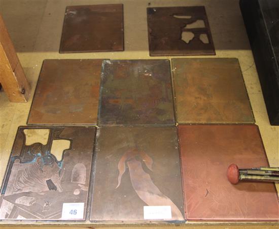 8 copper printing panels(-)